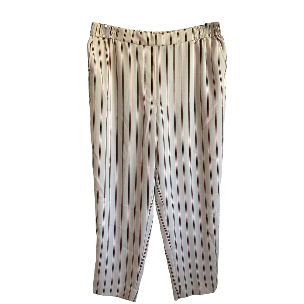 Anthropologie The Essential Pull On Striped Trouser Pants - Size Large